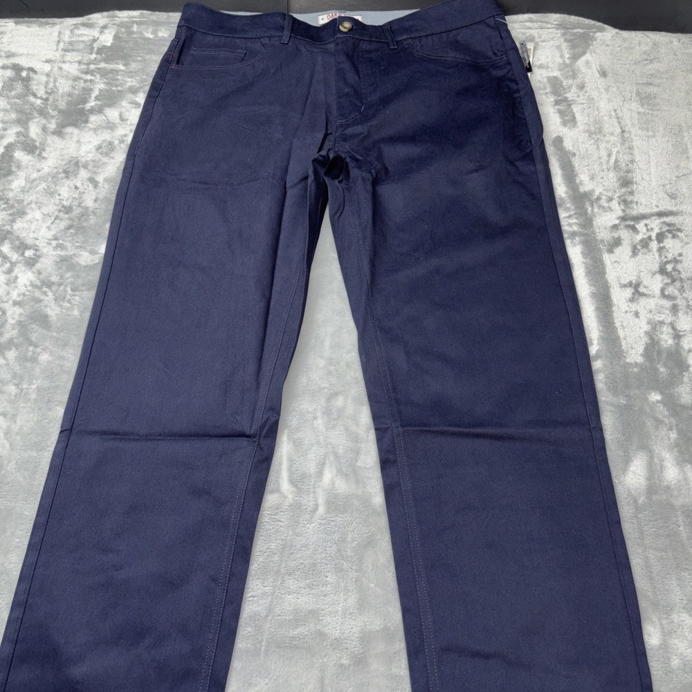 Oak & Rye Mens 36x34 Chino‎ Pants Straight Leg Flat Front Stretch Navy Blue NWT